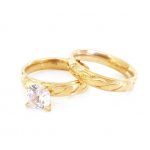 Σετ ατσάλινα δαχτυλίδια με μονόπετρο