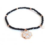 Ελαστικό βραχιόλι με ατσάλινο τριφύλλι