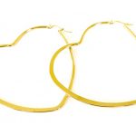 Ατσάλινα σκουλαρίκια κρίκοι Heart, large, χρυσό