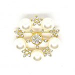 Μεταλλική καρφίτσα με στρας και πέρλες