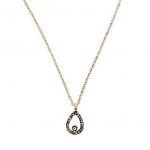 Κοντό ατσάλινο κολιέ με δάκρυ-μάτι