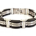 Ανδρικό ατσάλινο βραχιόλι με καουτσούκ