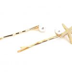Τσιμπιδάκια μαλλιών με πέρλες και αστερία