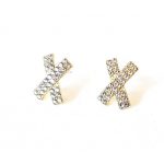 Καρφωτά σκουλαρίκια με σχέδιο Χ