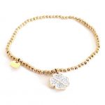 Ελαστικό βραχιόλι με ατσάλινο τριφύλλι