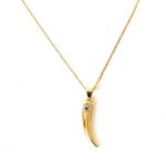 Ατσαλινο κολιέ με δόντι και μάτι