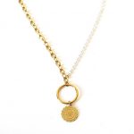 Ατσάλινη αλυσίδα λαιμού με ροζάριο