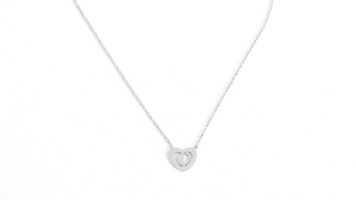 Steel necklace with hearts