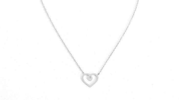 Steel necklace with heart
