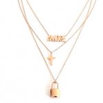 Τριπλό ατσάλινο κολιέ με λουκέτο