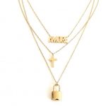 Τριπλό ατσάλινο κολιέ με λουκέτο