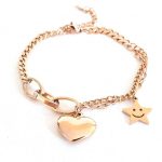Ατσάλινο βραχιόλι με καρδιά