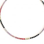 Κοντή ατσάλινη αλυσίδα λαιμού με στράς