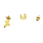 Σετ 3 ατσάλινων σκουλαρικιών