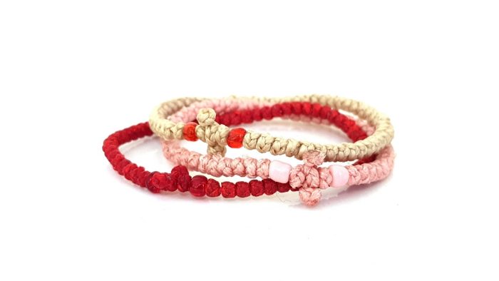 Set of 3 bracelets-rosary with cross