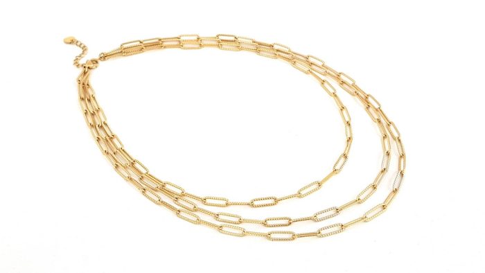 Steel triple neck chain