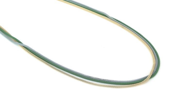 Set of 3 long necklace made of wire round chain
