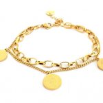 Ατσάλινο διπλό βραχιόλι με αλυσίδες