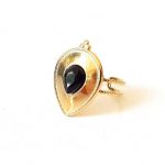 Ατσάλινο δαχτυλίδι με μαύρη πέτρα