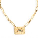 Κοντό ατσάλινο κολιέ με μάτι