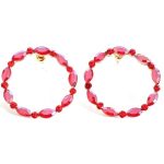 Κρεμαστά σκουλαρίκια με κρυστάλλινες χάντρες