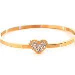 Ατσάλινο βραχιόλι χειροπέδα με καρδιά