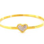 Ατσάλινο βραχιόλι χειροπέδα με καρδιά