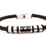 Βραχιόλι με δέρμα και ατσάλι