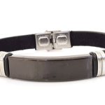 Βραχιόλι ταυτότητα με δέρμα και ατσάλι