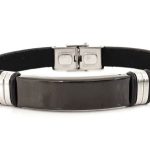 Βραχιόλι ταυτότητα με δέρμα και ατσάλι