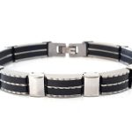 Ανδρικό βραχιόλι από καουτσούκ και ατσάλι