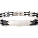Βραχιόλι ταυτότητα από ατσάλι και καουτσούκ