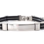 Βραχιόλι ταυτότητα από ατσάλι και καουτσούκ