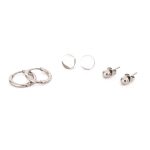 Σετ 6 μικρών ατσάλινων σκουλαρικιών