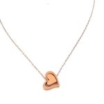 Κοντό ατσάλινο κολιέ με καρδιά