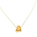 Κοντό ατσάλινο κολιέ με καρδιά