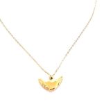 Κοντό ατσάλινο κολιέ με καρδιά