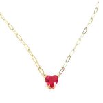 Κοντό ατσάλινο κολιέ με καρδιά