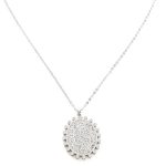 Κοντό ατσάλινο κολιέ με κρεμαστό με στρας