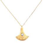 Κοντό ατσάλινο κολιέ με μικρή πέτρα