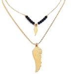 Boho ατσάλινο διπλό κολιέ