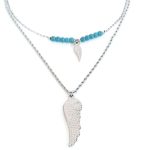 Boho ατσάλινο διπλό κολιέ