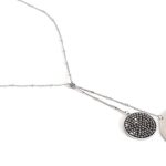 Ατσάλινο μακρύ κολιέ με στρας