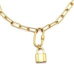 Κοντή ατσάλινη αλυσίδα με λουκέτο4940