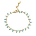 Ατσάλινο βραχιόλι με γαλάζιες χάντρες