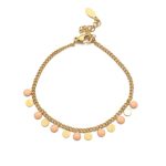 Ατσάλινο βραχιόλι αλυσίδα με επισμαλτωμένα δισκάκια