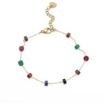 Ατσάλινο βραχιόλι με πολύχρωμες χάντρες