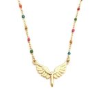 Ατσάλινο κολιέ με φτερά