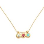 Κοντό ατσάλινο κολιέ με κρύσταλλα