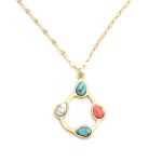 Κοντό ατσάλινο boho κολιέ